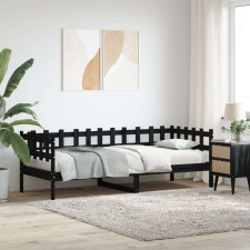 vidaXL fekete tömör fenyőfa kanapéágy 80 x 200 cm ágy és ágykellék