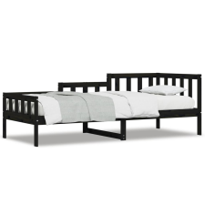 vidaXL fekete tömör fenyőfa kanapéágy 80 x 200 cm (840369) ágy és ágykellék