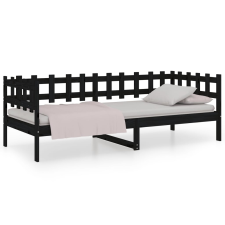 vidaXL fekete tömör fenyőfa kanapéágy 90 x 200 cm (820760) ágy és ágykellék