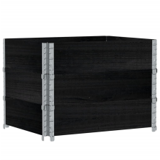 vidaXL fekete tömör fenyőfa kerti növénytartó 80 x 60 cm kerti tárolás