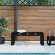 vidaXL Fekete tömör fenyőfa kerti pad 110x38x45 cm kerti bútor