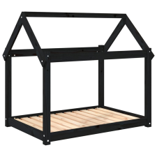 vidaXL fekete tömör fenyőfa kutyaágy 101x70x90 cm (822216) szállítóbox, fekhely kutyáknak