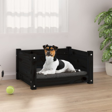 vidaXL fekete tömör fenyőfa kutyaágy 55,5 x 45,5 x 28 cm szállítóbox, fekhely kutyáknak