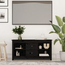 vidaXL Fekete tömör fenyőfa TV-szekrény 103 x 36,5 x 52 cm bútor