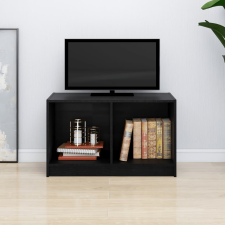 vidaXL fekete tömör fenyőfa TV-szekrény 70 x 33 x 42 cm bútor