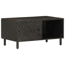 vidaXL fekete tömör mangófa dohányzóasztal 80 x 50 x 40 cm bútor