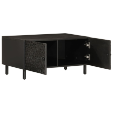 vidaXL fekete tömör mangófa dohányzóasztal 80 x 50 x 40 cm (356824) bútor