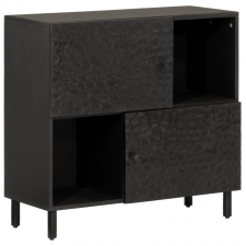 vidaXL Fekete tömör mangófa tálalószekrény 80 x 33 x 75 cm bútor