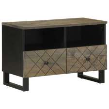 vidaXL fekete tömör mangófa TV-szekrény 70 x 33 x 46 cm bútor