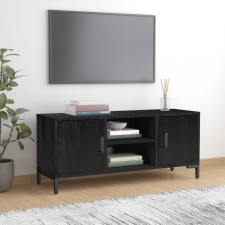 vidaXL fekete tömör újrahasznosított fenyőfa TV-szekrény 110x35x48 cm bútor