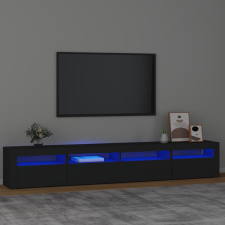 vidaXL fekete TV-szekrény LED-lámpákkal 240x35x40 cm bútor