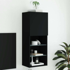 vidaXL fekete TV-szekrény LED lámpákkal 40,5 x 30 x 102 cm bútor