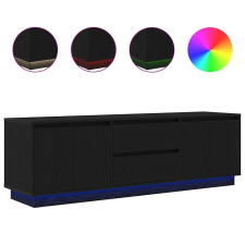vidaXL fekete TV-szekrény LED-világítással 160,5x41x50 cm (3328427) bútor