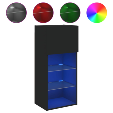 vidaXL fekete TV-szekrény LED-világítással 40,5x30x90 cm (837045) bútor