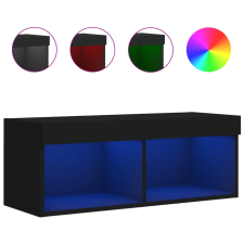 vidaXL fekete TV-szekrény LED-világítással 80 x 30 x 30 cm (837143) bútor