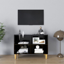 vidaXL fekete TV-szekrény tömör falábakkal 69,5 x 30 x 50 cm bútor