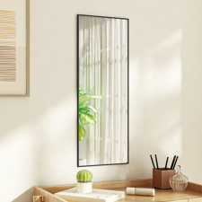 vidaXL fekete üveg és alumínium ajtótükör 30x80 cm bútor