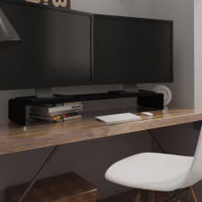 vidaXL Fekete üveg TV/monitor állvány 110x30x13 cm bútor