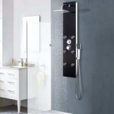 vidaXL Fekete üveg zuhanypanel 25 x 44,6 x 130 cm egyéb hálózati eszköz