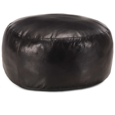 vidaXL fekete valódi kecskebőr puff 60 x 30 cm bútor
