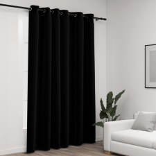 vidaXL Fekete, vászonhatású sötétítőfüggöny fűzőkarikával 290 x 245 cm lakástextília