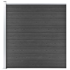 vidaXL fekete WPC kerítéspanel 175 x 186 cm kerti bútor