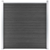 vidaXL fekete WPC kerítéspanel 180 x 186 cm