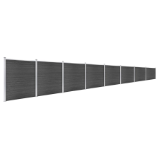 vidaXL fekete WPC kerítéspanelszett 1391 x 186 cm (3070435) építőanyag