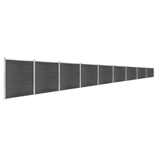 vidaXL fekete WPC kerítéspanelszett 1564 x 186 cm (3070436) építőanyag
