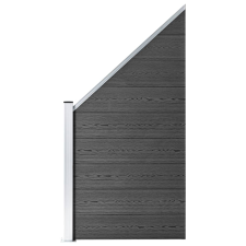 vidaXL fekete WPC kerítéspanelszett 446 x (105-186) cm   (3070438) építőanyag