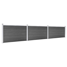vidaXL fekete WPC kerítéspanelszett 526 x 105 cm (3070448) kerti bútor