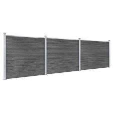 vidaXL fekete WPC kerítéspanelszett 526 x 146 cm   (3070460) építőanyag
