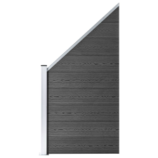 vidaXL fekete WPC kerítéspanelszett 619 x (105-186) cm   (3070439) építőanyag