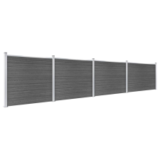 vidaXL fekete WPC kerítéspanelszett 699 x 146 cm   (3070461) építőanyag