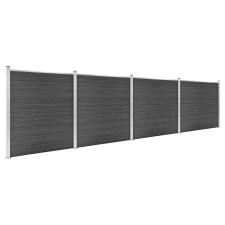 vidaXL fekete WPC kerítéspanelszett 699 x 186 cm (3070431) építőanyag