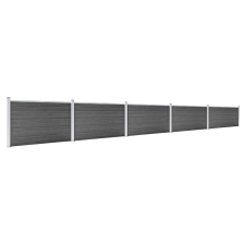 vidaXL fekete WPC kerítéspanelszett 872 x 105 cm   (3070450) építőanyag