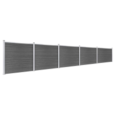 vidaXL fekete WPC kerítéspanelszett 872 x 146 cm (3070462) építőanyag