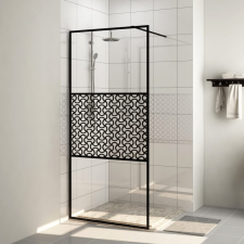 vidaXL fekete zuhanyfal átlátszó ESG üveggel 115 x 195 cm kád, zuhanykabin