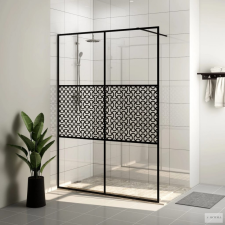 vidaXL fekete zuhanyfal átlátszó ESG üveggel 140 x 195 cm kád, zuhanykabin