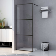 vidaXL fekete zuhanyfal átlátszó ESG üveggel 80 x 195 cm kád, zuhanykabin