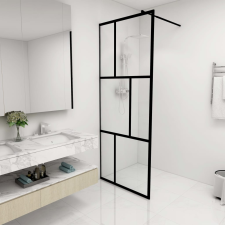 vidaXL fekete zuhanyfal edzett üveggel 80 x 195 cm kád, zuhanykabin