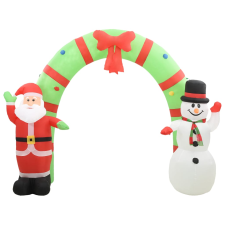 vidaXL felfújható karácsonyi Mikulás és hóember boltív LED-del 223 cm (289303) karácsonyfa izzósor