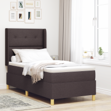 vidaXL Felnyitható Boxspring Ágy Matracra & LED Fekete Barna 80x200 cm Szövet ágy és ágykellék