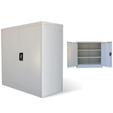 vidaXL Fém irodai 2 ajtós iratszekrény / tároló 90 cm Szürke bútor