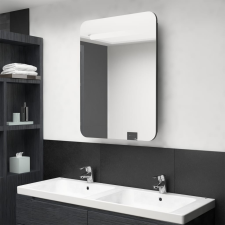 vidaXL fényes fekete LED-es tükrös fürdőszobaszekrény 60 x 13 x 70 cm fürdőszoba bútor