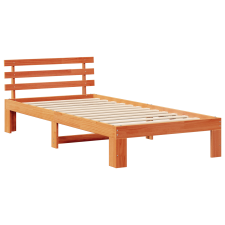 vidaXL Fenyőfa Ágykeret Gyantázott barna Tömör Fenyőfa 75 x 190 cm (872637) ágy és ágykellék