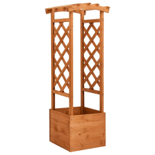 vidaXL fenyőfa rácsos ültető boltívvel 49 x 39 x 130 cm kerti tárolás