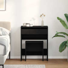 vidaXL Fésülködőasztal tükörrel Fekete tölgy modern fa bútor