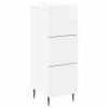 vidaXL Fiókos szekrény Magasfényű Fehér 33 x 34,5 x 92 cm Szerelt Fa