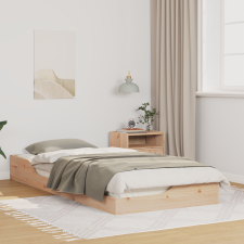 vidaXL Földi ágykeret Barna 80 x 210 cm Tömör fenyőfa ágy és ágykellék